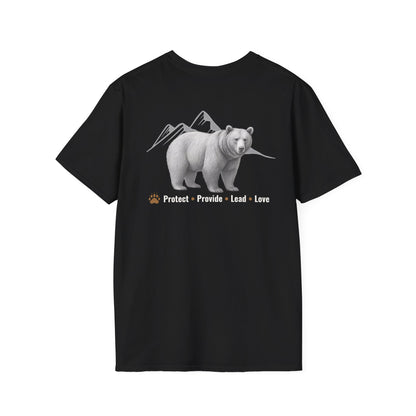 Papa Bear Graphic T-Shirt | Rustic Mountain Bear Dad Shirt | Patriotic Outdoor Fatherhood Tee