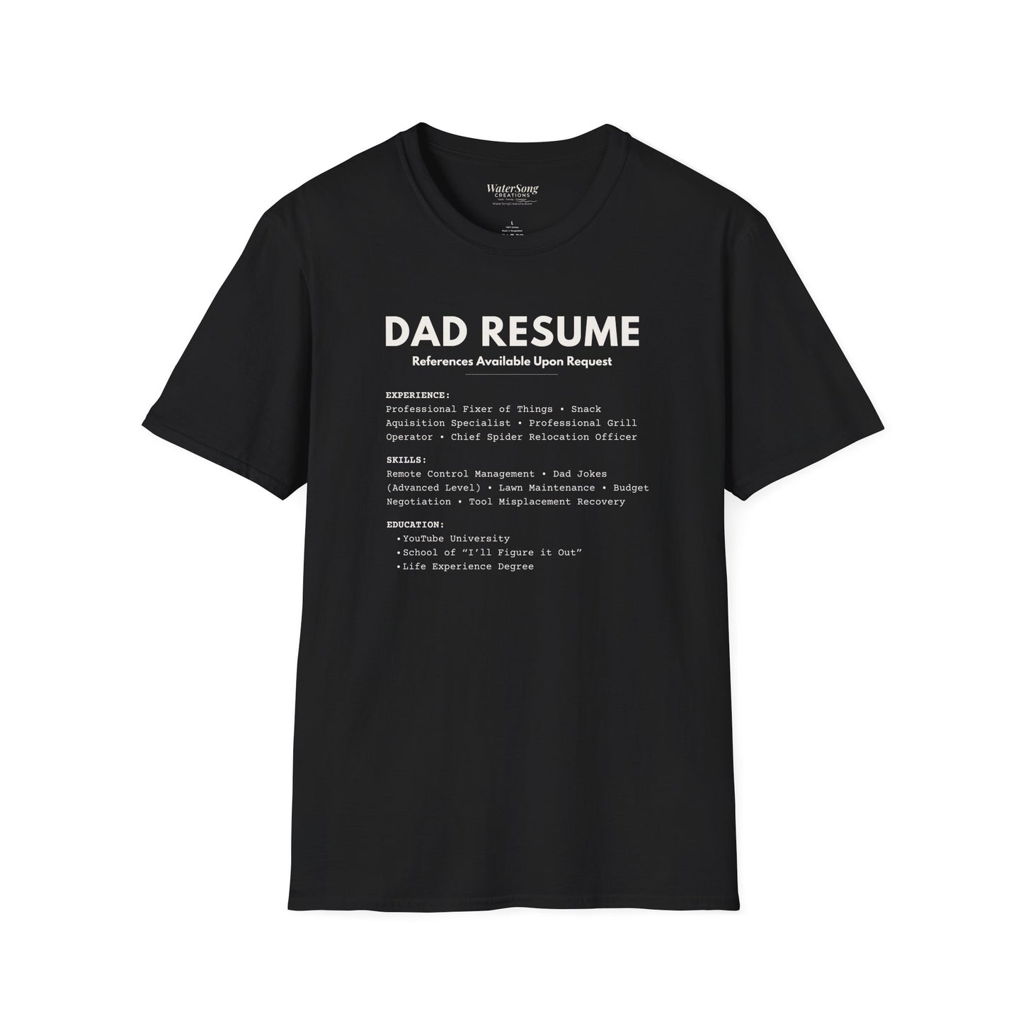 Dad Resume Shirt | Funny Fatherhood Graphic Tee | Gift for Dad