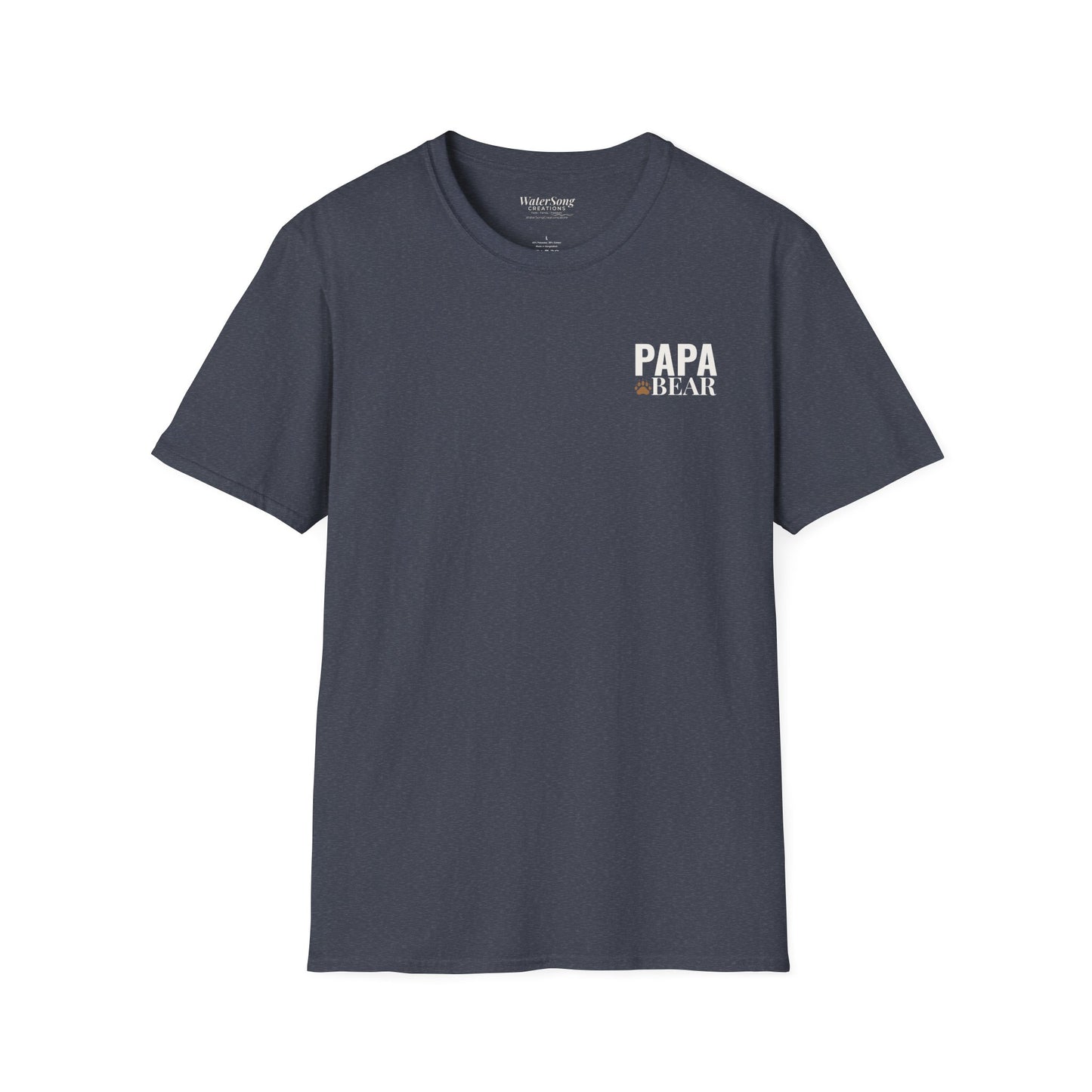Papa Bear Graphic T-Shirt | Rustic Mountain Bear Dad Shirt | Patriotic Outdoor Fatherhood Tee