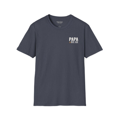 Papa Bear Graphic T-Shirt | Rustic Mountain Bear Dad Shirt | Patriotic Outdoor Fatherhood Tee